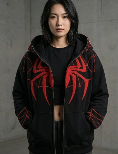 Spider embroided Hoodie
