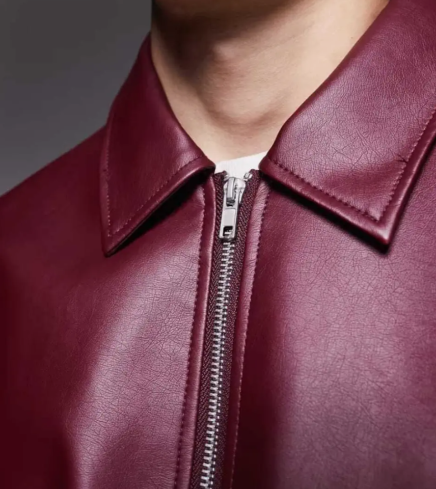 MAROON LEATHER JACKET