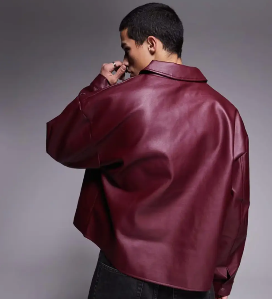 MAROON LEATHER JACKET